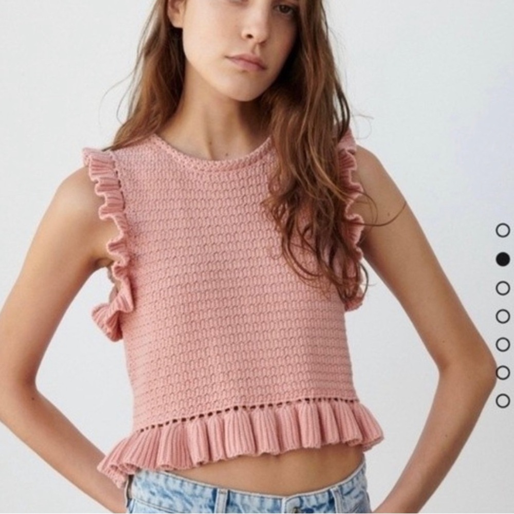 ZARA | Cropped Crotchet Top